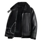 New Warm Cashmere Coat Brand Leather Jackets Thickened Warm Sheepskin Leather Coat  Men's Luxury Fur Lamb Wool Leather Coat