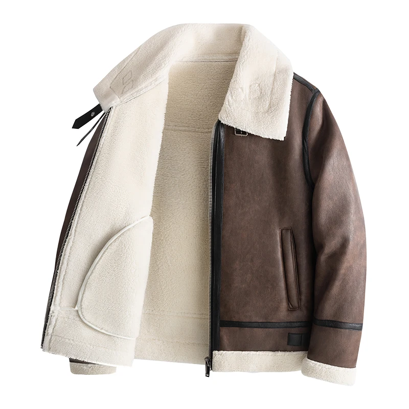 Men leather winter jacket - Image 5