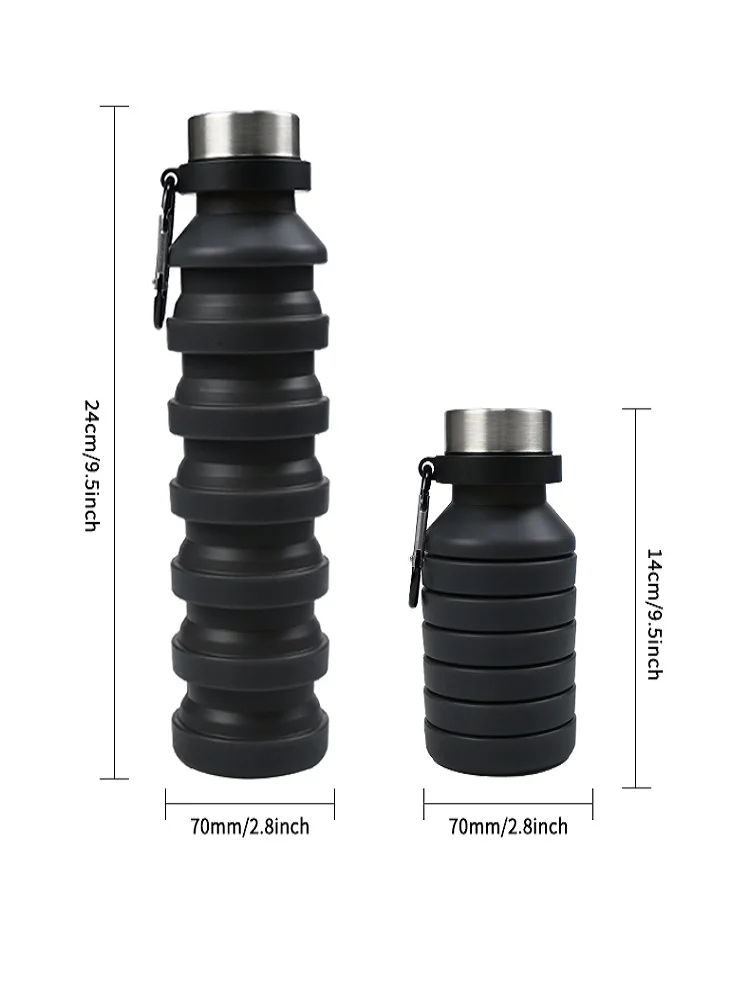 550ml collapsible water bottle cup, reusable BPA-free silicone collapsible water bottle, suitable for hiking in travel gym - Image 8