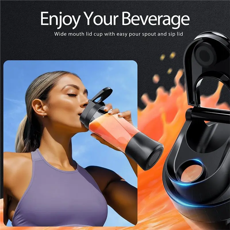B89B-Portable Blender, Cordless USB Rechargeable Mini Smoothie Maker Multi-Functional Fruit Blender For Home Office Travel Usage - Image 2