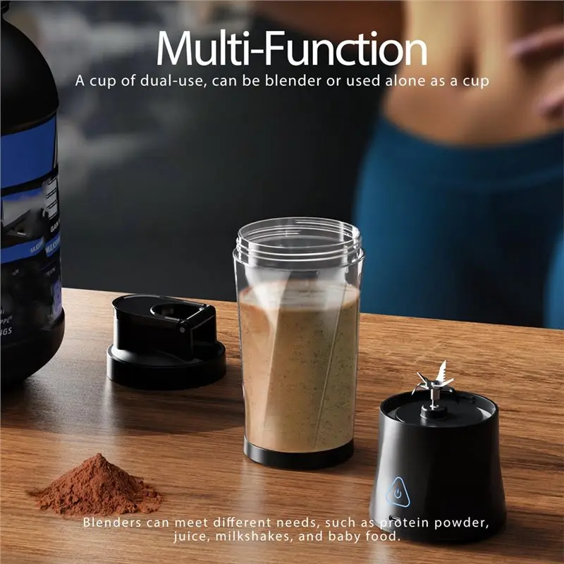 B89B-Portable Blender, Cordless USB Rechargeable Mini Smoothie Maker Multi-Functional Fruit Blender For Home Office Travel Usage - Image 3