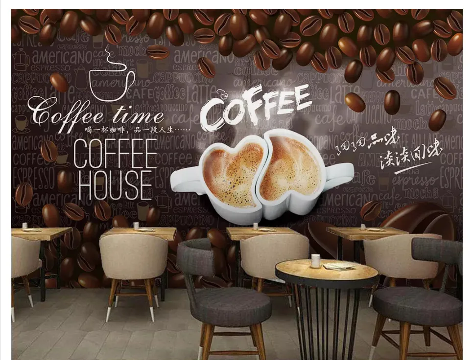 beibehang high-level wall paper HD hand-painted coffee decoration painting background wall papel de parede 3d wallpaper tapety - Image 14