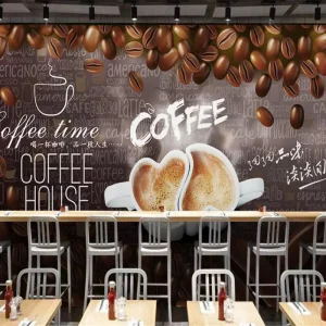 beibehang high-level wall paper HD hand-painted coffee decoration painting background wall papel de parede 3d wallpaper tapety