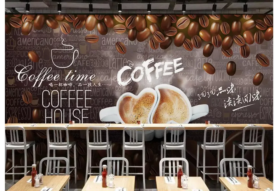 beibehang high-level wall paper HD hand-painted coffee decoration painting background wall papel de parede 3d wallpaper tapety - Image 16